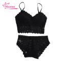 Muses Mall Lace Bra Pantis Set 2 Pcs Women's Lace Underwear Set Seamless Wireless High Waist Anti-septic No Wire Bra Panties Set. 