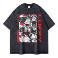 Sanji T Shirts Vintage Washed Anime T-shirt Oversized Harajuku Streetwear Manga Ace Law Jinbe Kid Luffy Tops Tees Men Women. 