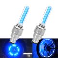 【Blue】 2PCS Atmosphere Welcome Light Hub Auto Car Light Moto Bike Light Valve Decorative Valve Cap Led. 