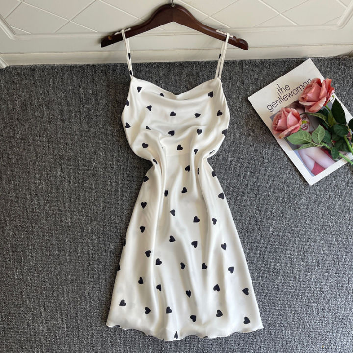 SYQ%20Printed%20erogenous%20Charming%20Sling%20Nightgown%20Women's%20Summer%20Sweet%20V-neck%20Ice%20Silk%20High-end%20Backless%20Pajamas%20Home%20Clothes%20-%20Image%204