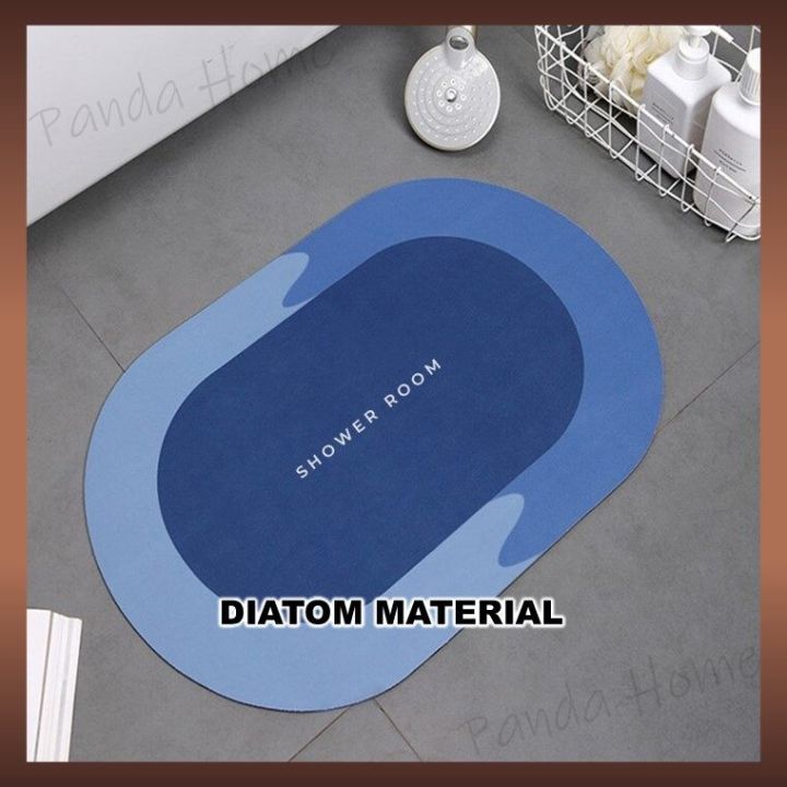 (Large Size) Non-Slip Water Absorbent Rubber Diatomite Mud Bathroom Floor Mat Anti Slip Diatomite Bath Mat (50 x 80) CM