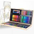 180pcs Wooden Box Color Pen Set Children's Painting Watercolor Pen Multi-color Puzzle Birthday Gift. 