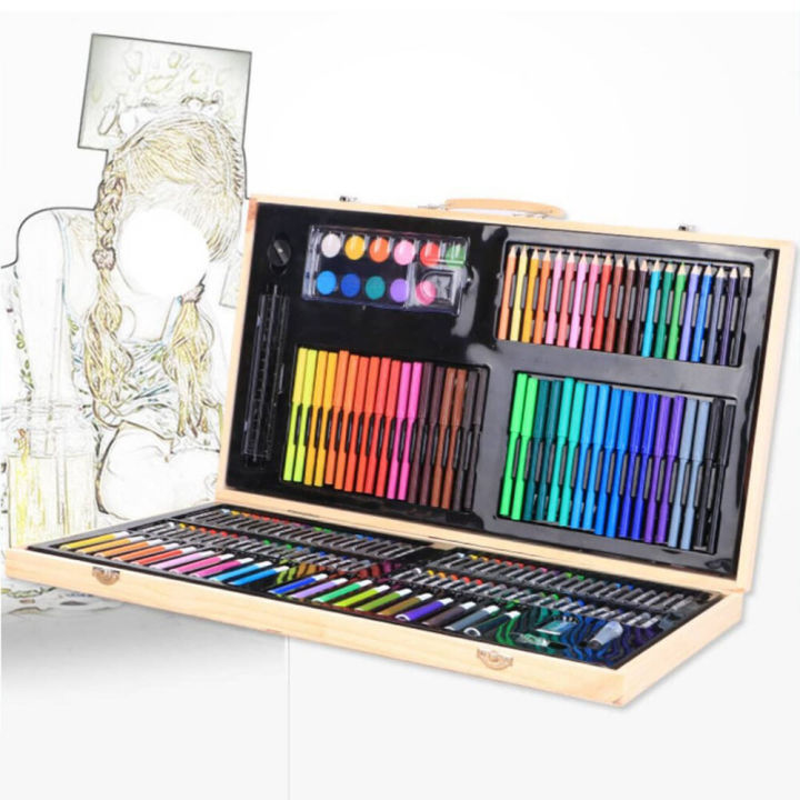 180pcs%20Wooden%20Box%20Color%20Pen%20Set%20Children's%20Painting%20Watercolor%20Pen%20Multi-color%20Puzzle%20Birthday%20Gift%20-%20Image%208