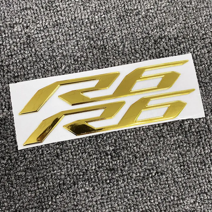 Motorcycle Gold Modified R6 Logo Sticker For Yamaha R6 Reflective ...