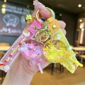 New Creative Lollipop key chain Cute Keychain Luxury Floating Cute Moving Liquid Key Ring for Women Bag Pendant Keyfob. 