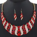 Chain Necklace Hook Earrings Bridal Wedding Party Jewelry Set. 