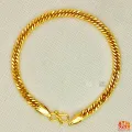 Gold Plated Plain Curb Bracelet 22k 7inch / 17.8cm Long for Men - FREE BOX INCLUDED FB-MB. 