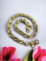 BOOM Gold plated stylish rich look 4 mm Singapore design bracelet with crosscut for girl and women.. 