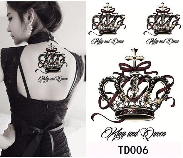 Waterproof%20Temporary%20Crown%20Tattoo%20Stickers%20Body%20Art%20Hand%20Foot%20for%20Girl%20Women%20Men%20-%20Image%204