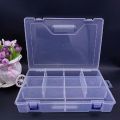 Large Thick10Transparent Detachable Plastic Storage Box Compartmented Storage Boxes Fishing Tackle Box Tool Display Sample Box. 
