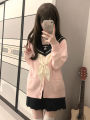 Hu Lina Original JK Uniform Women's Autumn and Winter Uniform Suit Bandage Dress Cardigan Long-Sleeved College Japanese for Schools Sense School Uniform. 