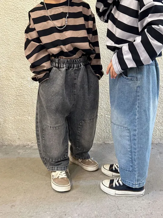 Boy%20Girl%20children%20patch%20casual%20jeans%20autumn%20winter%20clothes%20kid%20loose%20pocket%20retro%20denim%20pants%20Baby%20Cotton%20solid%20fashion%20trousers%20boys%20-%20Image%205