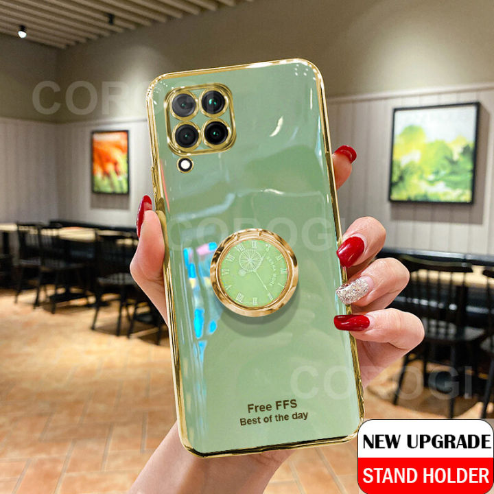 For Samsung Galaxy M12 Cover Ring Holder Ultra Thin Shiny