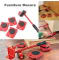 5pc/set Heavy Furniture Moving Tool Transport Lifter Shifter Sofa Refrigerator Washing Machine Wheels Slider Roller Mover Device. 
