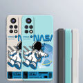infinix Hot 12i 12 11 10 9 Play 11s 10s infinix hot11s NFC hot 10i infinix Note 8 10 Pro Smile Astronaut Square Phone Case Liquid Silicon Soft Casing nasa Cover. 