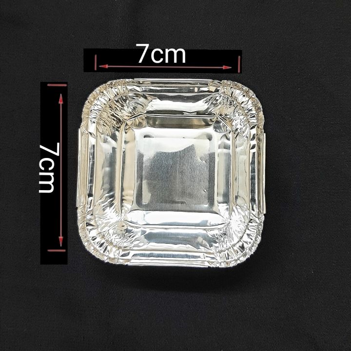 50pcs Disposable Aluminum Foil Mould Square Shape Cups With