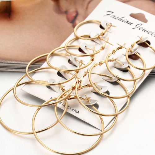 Punk%20Hoop%20Earrings%20Set%20Big%20Circle%20Earring%20Fashion%20Simple%20Jewelry%20Women%20Girls%20Ear%20Clips%20Korean%20Round%20Ear%20Ring%20-%20Image%205