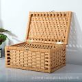 Free Shipping Rattan Woven with Buckle Storage Box Desktop Storage Box with Lid Snack Box Storage Box Underwear Sundries Box. 