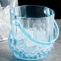 Ice Bucket Plastic Ice Bucket with Handle Acrylic Transparent-Blue. 