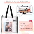 Clear Tote Bags 12 x 12 x 6, PVC Plastic Tote Bag With Handles for Work Beach Lunch Sports, Concerts. 
