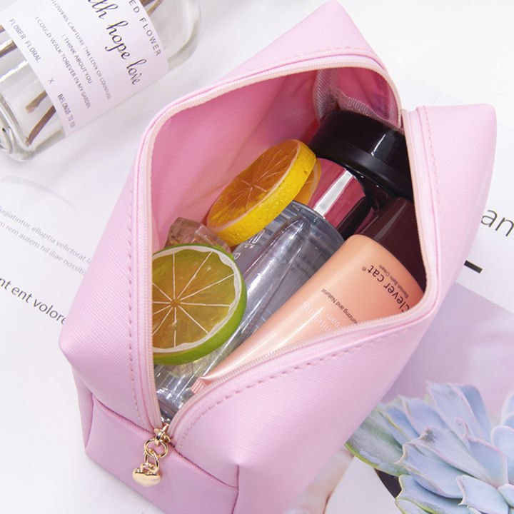 PU%20Leather%20Solid%20Color%20Travel%20Makeup%20Bag%20Zipper%20Wash%20Toiletry%20Organizer%20Purse%20Waterproof%20Cosmetic%20Bag%20Storage%20Handbag%20For%20Women%20Girls%20-%20Image%203