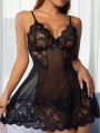 Lingerie For Woman Transparent Porno Sexual Clothing Babydoll Lace Teddy Dress Underwear Nightdress Sleepwear. 