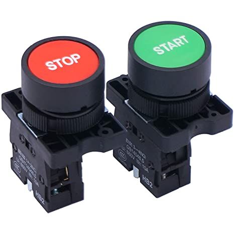 Push Button Switch Start/Stop Red OR Green Sign NO NC AC 660V 10A Button Switch HB2-Start/Stop
