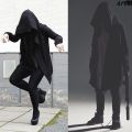 Assassin Black Coat t Wizard Style University T Size Cap Trench Coat for Men ? Dark Men's Creed Cloak Cap Cloak Large Ruler *（. 