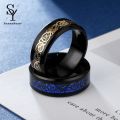 Sunny Men Ring Glossy Simple Jewelry Accessory Dragon Pattern Glowing Ring for Dating. 