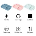 Divided Plates with Dividers, 4 Divided Children's Plates with Dividers, 5 Compartments, Reusable Dinner Plates, Children's Plates Divided for Adults Children (4 Dark Colours). 