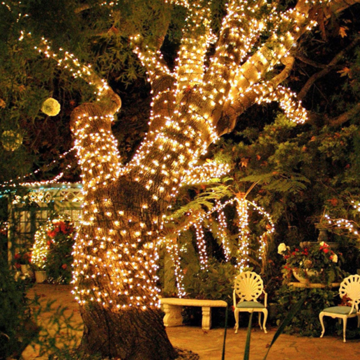 120 LED Solar String Lights - Warm White - Waterproof Fairy Decor for Garden, Patio & Outdoor