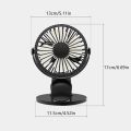 USB Clip Desktop Table Fan Mini Portable Clamp Fan 360 degree Rotating Rechargeable Ventilator 3 Speeds Adjustable Air Cooler. 