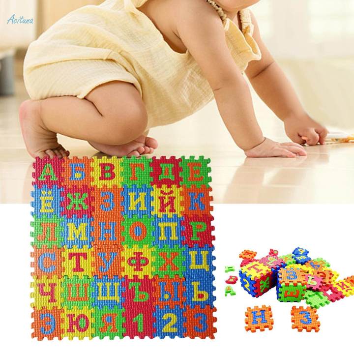EVA Foam Mat Russian Alphabet Mini Thicken Carpet for Bay Window