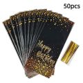 50pcs Gold Black Gift Bags Quality Happy Birthday Gold Dot Cookie Bags Plastic Waterproof Candy Bags Party. 