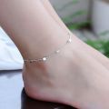 Simple Square Grid Hamsa Stamp Anklet Bracelet On The Leg For Women Sandy Beach Silver Plated Chian On Foot Girl Ankle Bracelet. 