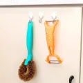 6pcs/lot Self Adhesive Clothes Hook Strong Kitchen Bath Suction Wall Hanger Hook Wall Door Holder Bathroom Towel Hanger. 