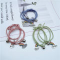 2pcs/set Rainbow Bracelet Korean Style Best Friends Bracelet Friendship Jewelry Fashion Birthday Gift Bracelet Rainbow Woven Suction Couple Bracelet Bell As a Gift For Best Friend Small And Fresh Student Bracelet Female Magnetic Suction Small Rubber Band. 
