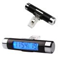 【Miga Plaza】2 in 1 Blue Backlight LCD Display Screen Auto Accessories  Air Vent Outlet Car Digital Time Clock. 