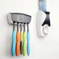 Automatic Toothpaste Dispenser Wall Mount Dust-proof Toothbrush Holder Wall Mount Storage Rack Bathroom Accessories Set Squeezer  Automatic Toothpaste Dispenser With Automatic Toothpaste Squeezing Device Toothbrush Holder Set Toothbrush Holder. 