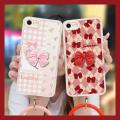 imitation leather soft shell Phone Case For iphone 7/8/iphone SE 2020/SE2 Solid color Back Cover Dirt-resistant bowknot. 