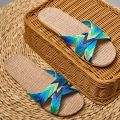 【ZOSR】Indoor Slippers Women Home Shoes Lightweight Linen Couple Slippers Lightweight Home Slippers. 