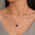 Cute Butterfly Pendant Necklace Korean Fashion Party Girl Adjustable Sweet Style Chain Necklace Jewelry Gifts. 