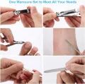 19 in 1 Stainless Steel Manicure set Professional Nail clipper Kit of Pedicure Tools Ingrown Toe Nail Trimmer  Stainless Steel Pedicure Nail Clipper Sets with Portable Case. 