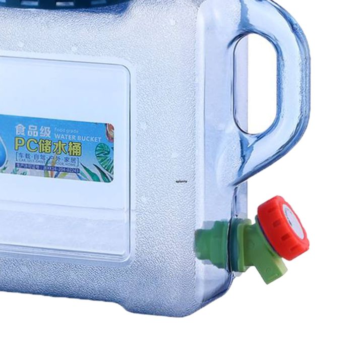 Outdoor Plastic Pure Water Bucket With Lid And Tap Portable Food Grade Car Outdoor Water Can With Faucet Reusable