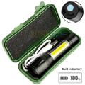 Mini Flashlight COB LED Torch Light Tactical Rechargeable Light Bright Super Lamp USB Zoomable Battery UV Zoom Handheld With Build-in Battery Outdoor 120561164 Flash_LK. 