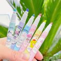 【The Quiet Page】6pcs Sanrio Highlighter Pen Set Mymelody Kuromi Cinnamoroll Pom Pom Purin Pochacco Markers Stationery Mini Felt-Tip Highlighters. 