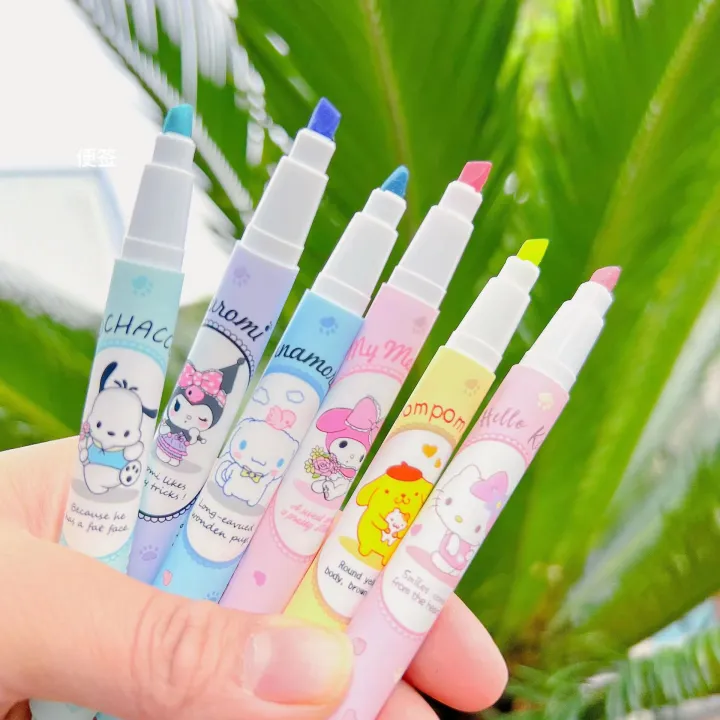 %E3%80%90The%20Quiet%20Page%E3%80%916pcs%20Sanrio%20Highlighter%20Pen%20Set%20Mymelody%20Kuromi%20Cinnamoroll%20Pom%20Pom%20Purin%20Pochacco%20Markers%20Stationery%20Mini%20Felt-Tip%20Highlighters%20-%20Image%207