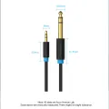 Vention Audio Cable 3.5mm to 6.35mm Aux Cable Adapter TRS 6.35mm Male 1/4 Mono Jack to Stereo 1/8 Jack 3.5mm for Mixer Amplifier Guitar Bi-direction Jack 6.35 to 3.5 Jack Male to Male Audio Cable Guitar Jack to Aux. 