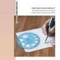 Sojhoop 2 Pcs Multifunctional Geometric Ruler Plastic Circle Drawing Tool Drafting Templates Clear Graphic Design Tools. 