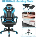 Gaming Chair with Footrest, Gamer Chair with Lumbar Support and Headrest Height Adjustable Office Chair with 360°. 